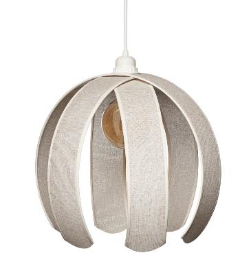 Suspension demi-boule envergure 36 cm tissu pailleté argent