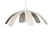 Suspension marguerite envergure 53 cm tissu pailleté argent