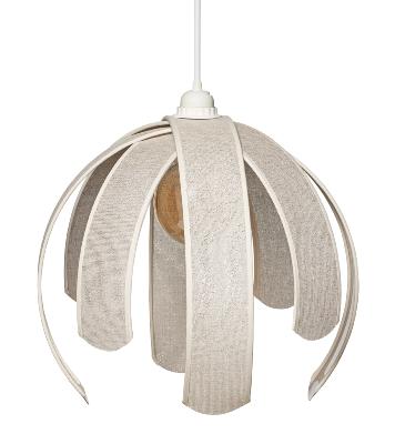 Suspension pétale envergure 36 cm tissu pailleté argent