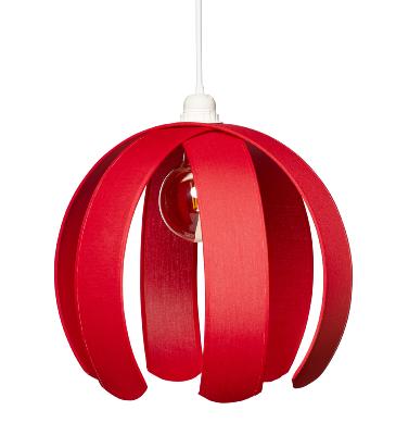 Suspension demi-boule envergure 36 cm coloris rouge