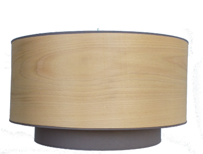 Abat-jour bois cylindre diamètre 40 cm hêtre naturel/29 coloris poivre