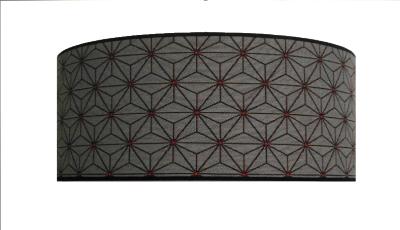 Abat-jour cylindre diamètre 38 cm tissu coton motif triangle