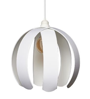 Suspension demi-boule envergure 36 cm coloris blanc